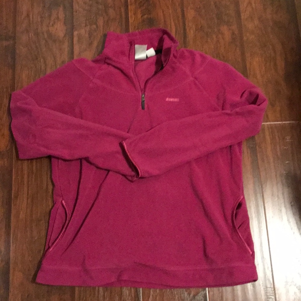Pink Reebok fleece.  Size L.  Lots of life left!